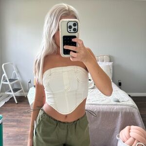 Denim Cropped Tube Top